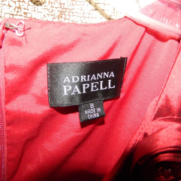 Adrianna Papell Rosette Taffeta Sheath Dress Sz 8 (U-12) - Picture 3 of 6
